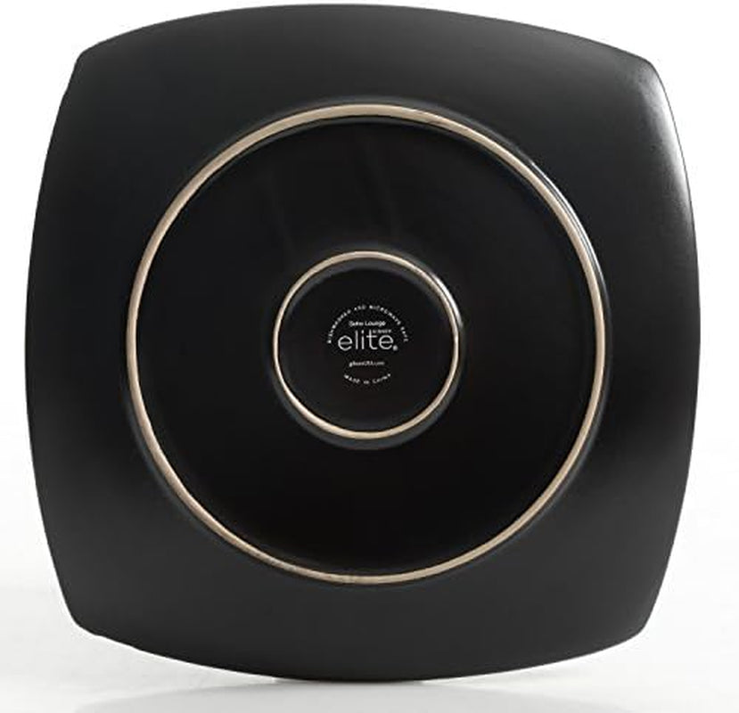 Gibson 99813.16R Elite Soho Lounge Service de table à vernis réactif pour 4 personnes, 16 pièces, bicolore bleu-vert/noir