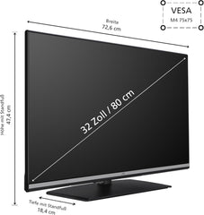 Televizor inteligent JVC VIDAA LT-32VDF5455 de 32 de inci, televizor Full HD, televizor HDR cu tuner triplu integrat, televizor LED negru
