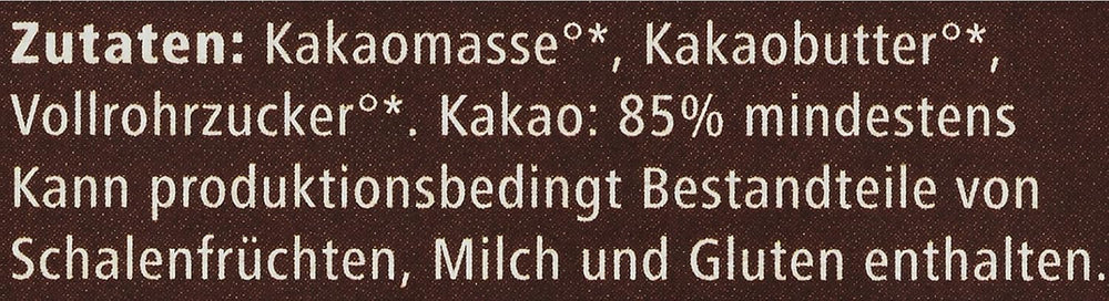 Grand Noir amer bio, 85%, 100g