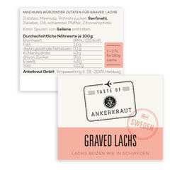 Ankercraut Graved Salmon (Schweden), Mischung würzender Ingredient für Fisch, schwedischer Graved Salmon, 120 g dans un verre en liège