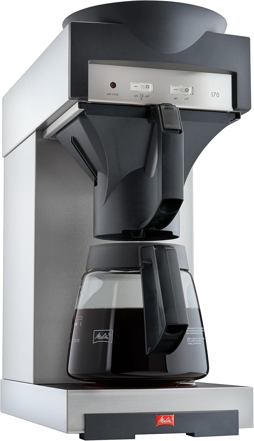 Machine à expresso professionnelle avec filtre 170 M, avec espace de rangement pour carafe en verre