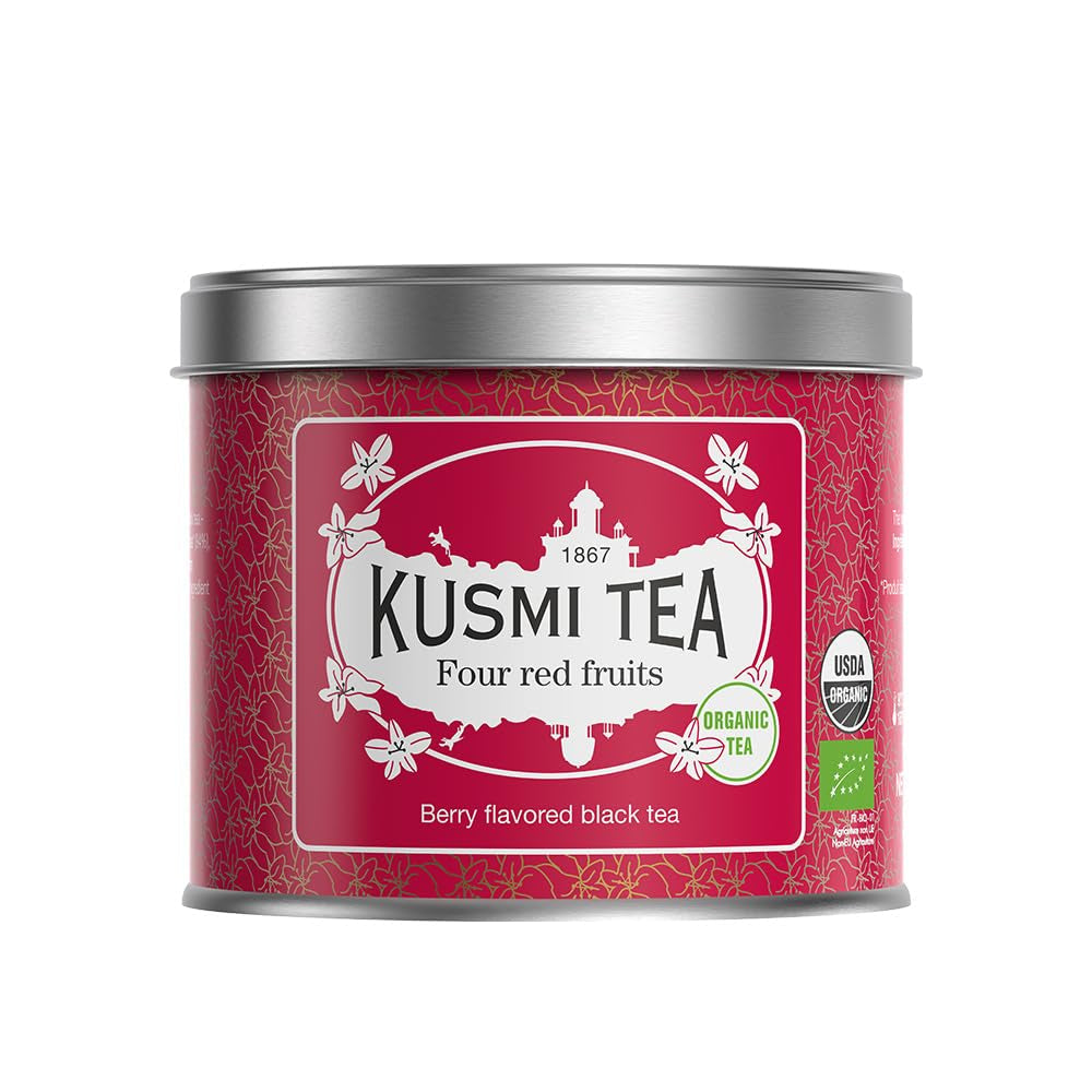Kusmi Tea - Earl Grey Intense - Thé noir Earl Grey bio à la bergamote forte et au citron épicé - Thé en vrac - Boîte métal 100 g - Quantité pour environ 50 tasses