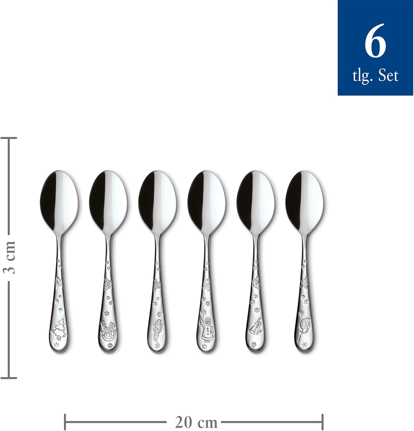 Villeroy & Boch - Set de linguri de cafea Toy'S Delight 6 piese Silver Platinum, rezistent la mașina de spălat vase Bucatarie Naty Shop