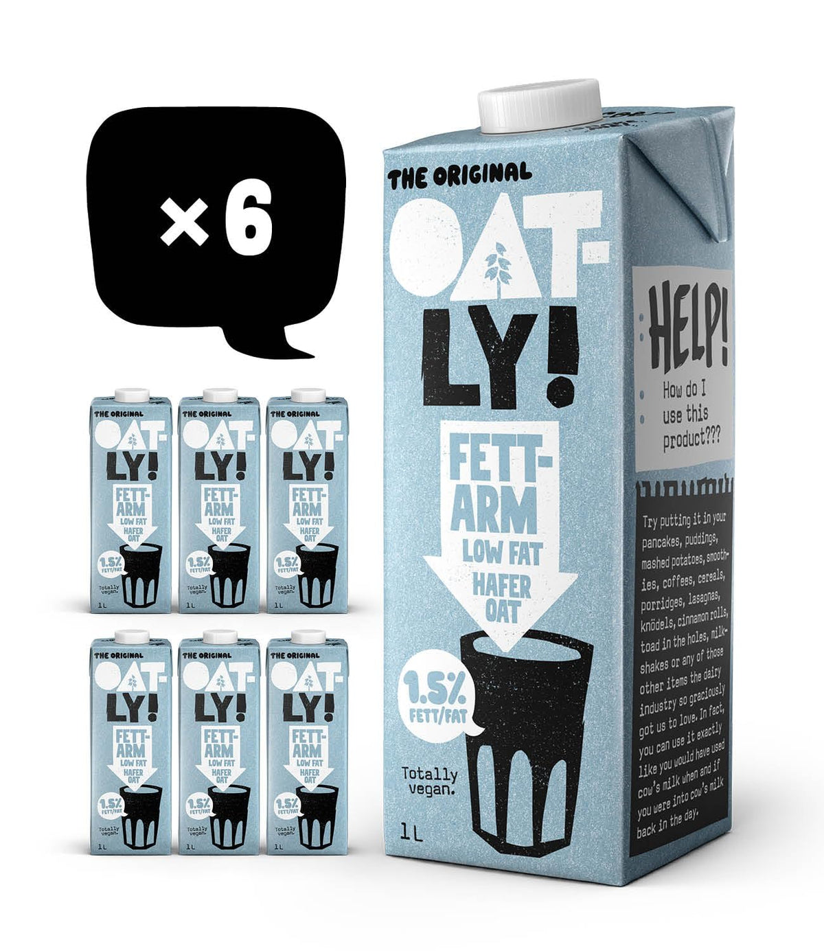 Oatly Haferdrink 1,5% Fett - Packung mit 6 (6 x 1 Litre)