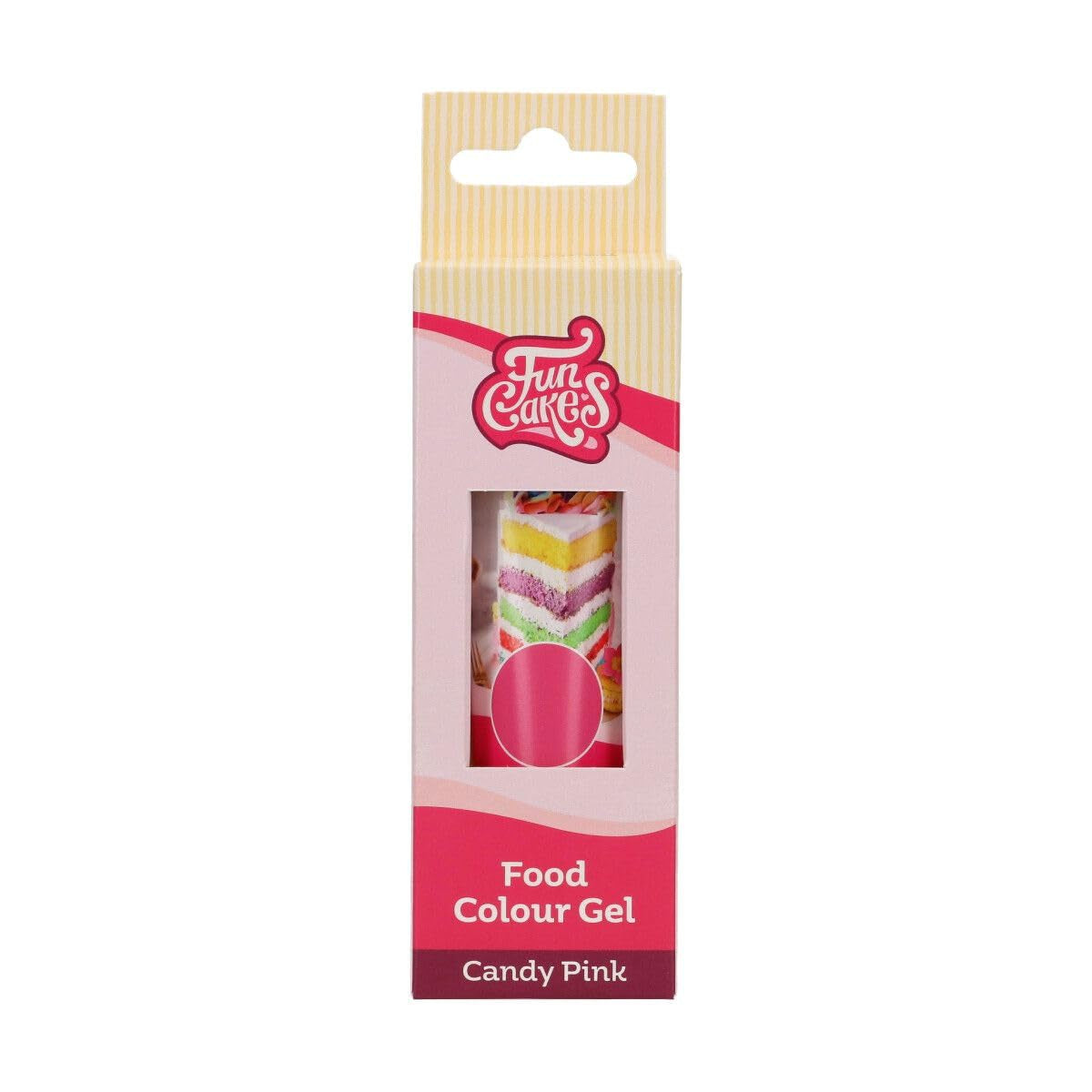Colorant alimentaire Funcakes Gel Candy Pink : Colorant alimentaire très concentré pour pâte, crème, fondant, pâte d'amande, pâtisseries, dosage facile, gouttes individuelles pour créer des couleurs éclatantes, Halal, 30g