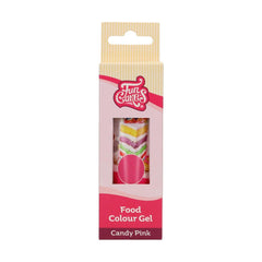 Colorant alimentaire Funcakes Gel Candy Pink : Colorant alimentaire très concentré pour pâte, crème, fondant, pâte d'amande, pâtisseries, dosage facile, gouttes individuelles pour créer des couleurs éclatantes, Halal, 30g