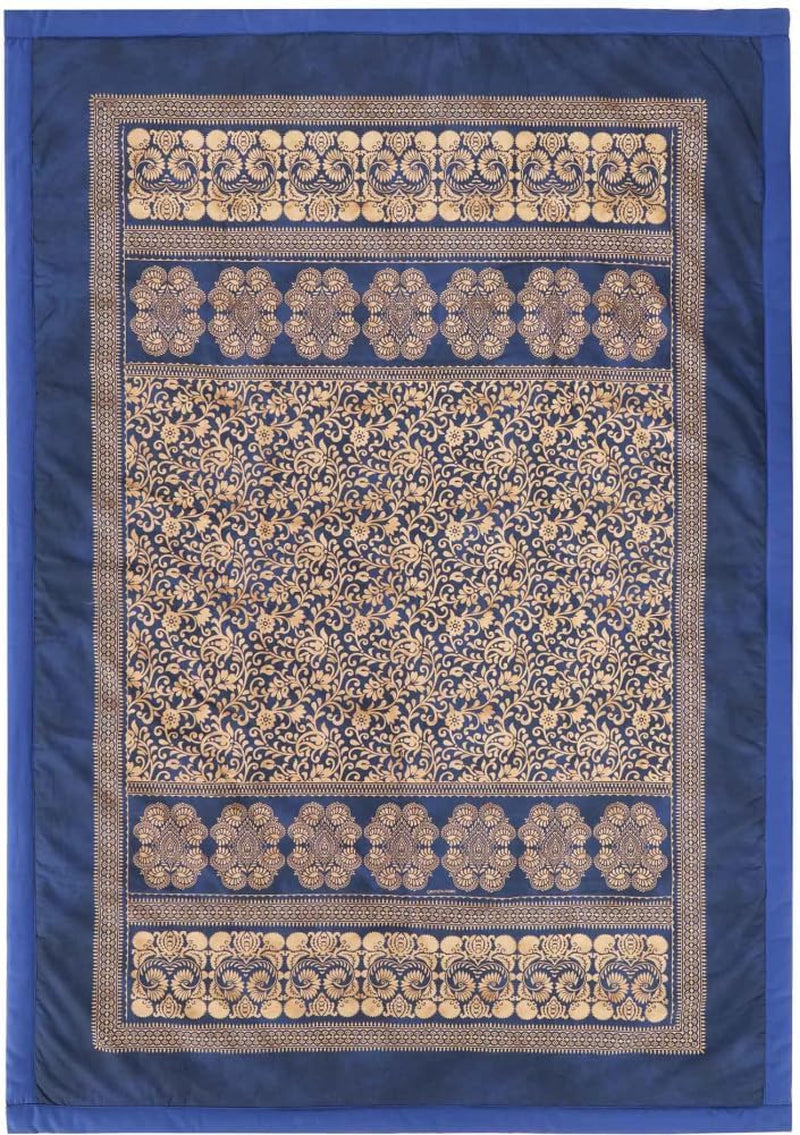 BASSETTI coton à carreaux TORCELLO coloris BLEU FONCÉ B1 taille 135X190 Couettes et couettes Naty Shop Bleu foncé 135X190
