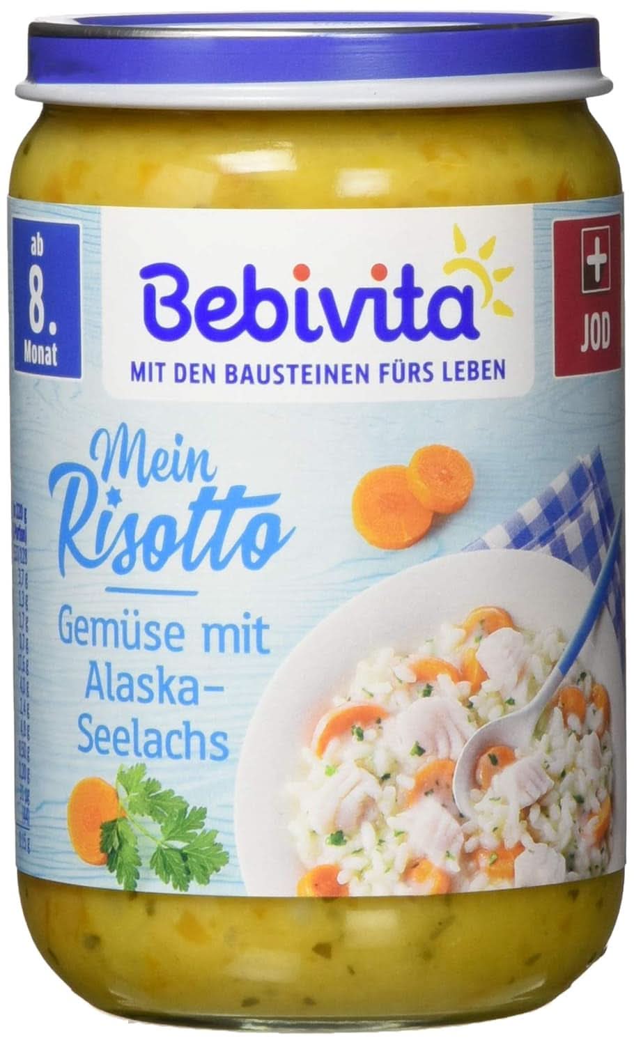 Menus À partir de 8 mois Spaghetti Bolognese, paquet de 6 (6 X 220 grammes), moyen Mère et Enfant Naty Shop 6 x 220 grammes Risotto aux légumes et goberge d'Alaska