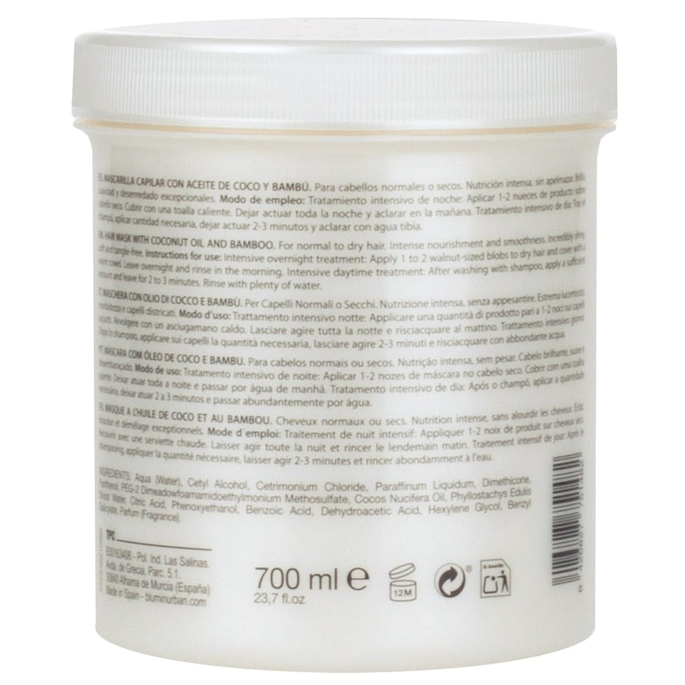 Masque Urbanic à l'huile de coco et bambou bio, 700 ml Naty Shop masque capillaire
