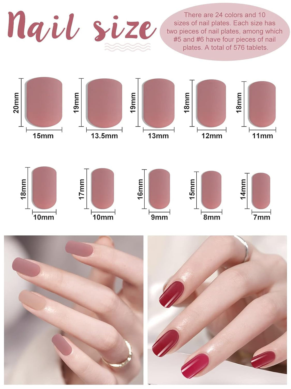 EBANKU 576 bucăți unghii scurte prin presare cu lipici de unghii, 12 culori unghii artificiale mate scurte, 8 unghii artificiale strălucitoare scurte, 4 unghii artificiale cu sclipici
