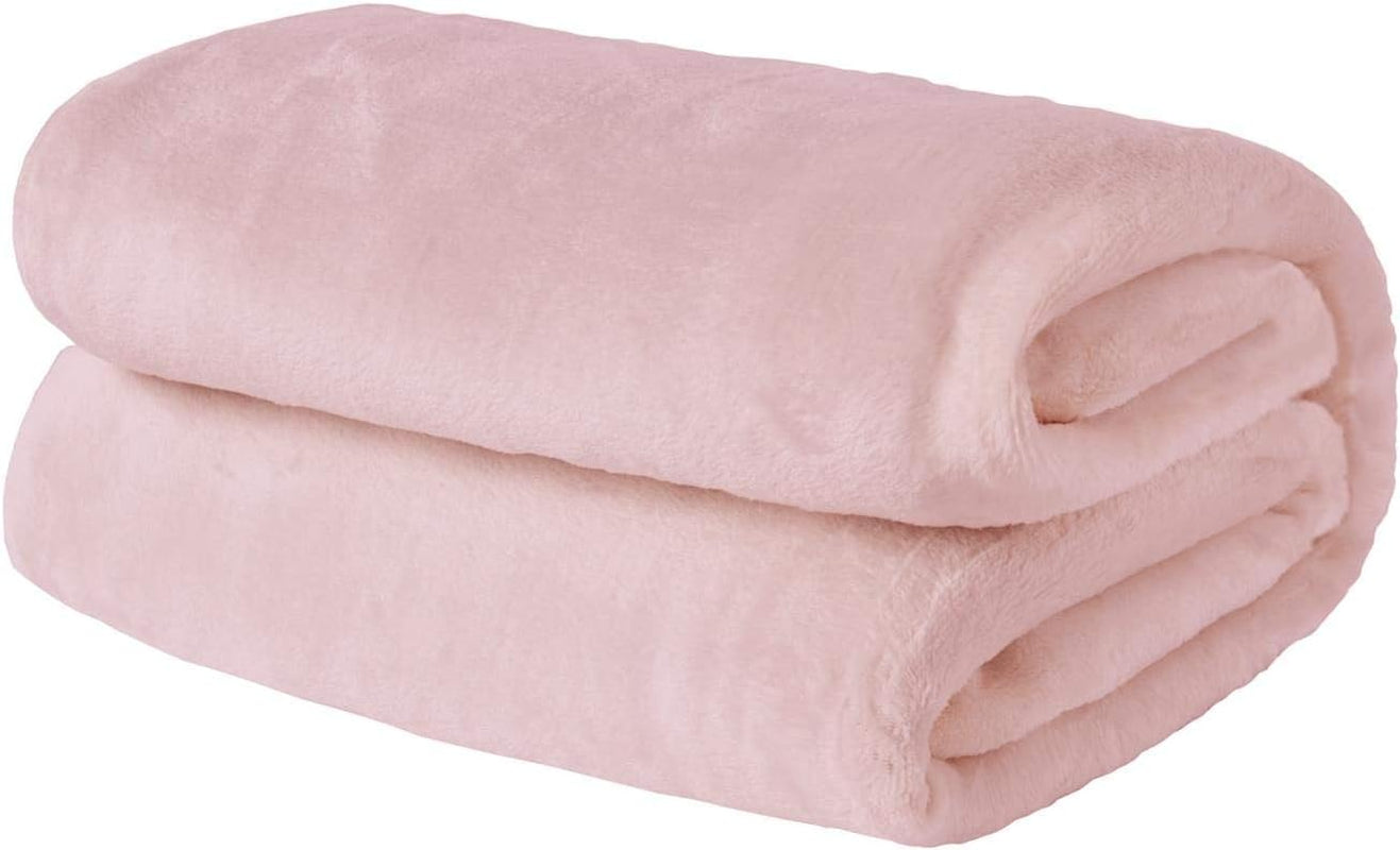 Couverture polaire en flanelle Brentford's, extra douce, grande, moelleuse, chaude, couvre-lit de chambre à coucher, lit simple, canapé, rose blush - 120 x 150 cm Lits et couvertures Beuche den Brentfords-Store Plusieurs couleurs complètes