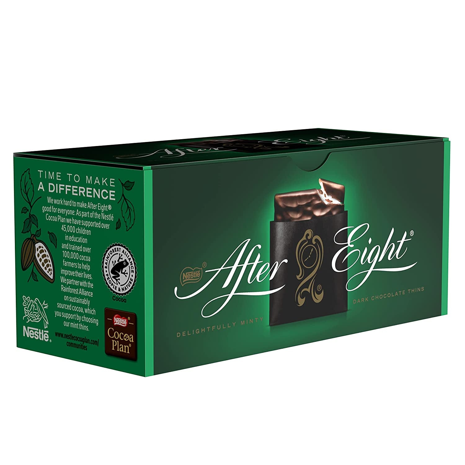 NESTLÉ AFTER EIGHT Carrés fins de chocolat noir fourrés à la crème de menthe pour les connaisseurs Pack de 5 (1 x 200 g)