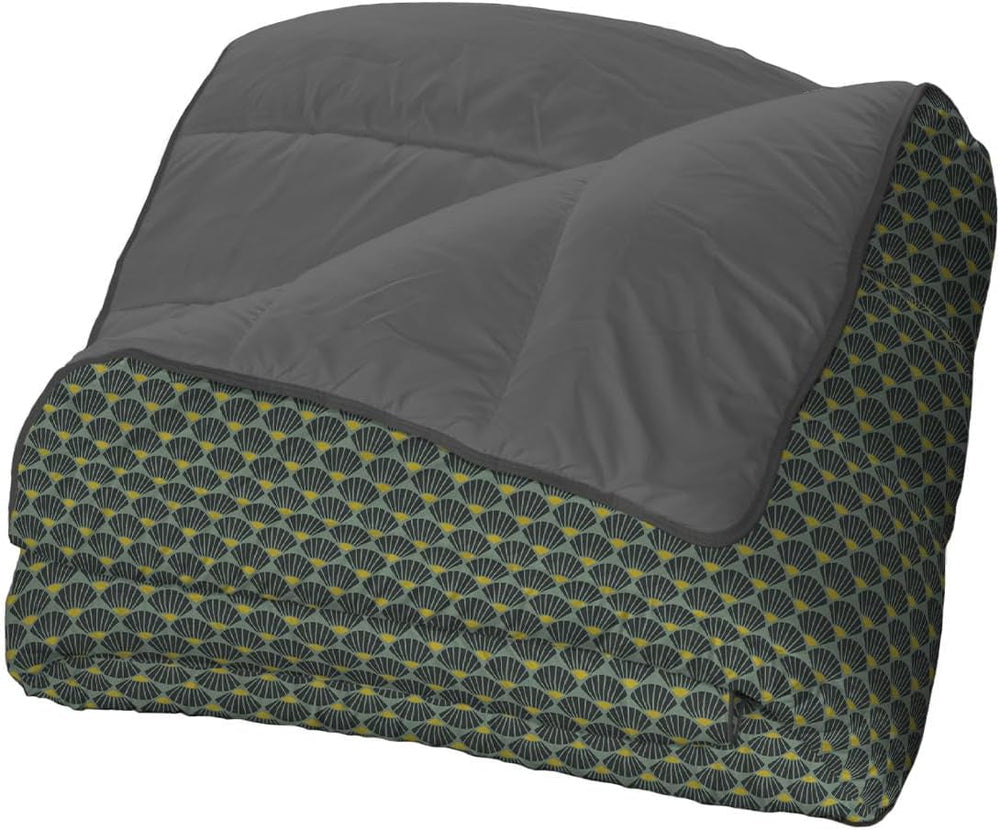 Bleu Câlin Couette imprimée 1 personne Hermance, polyester, bleu/gris, 140 X 200 Cm Couettes et couettes Naty Shop Vert/gris 220X240 Cm