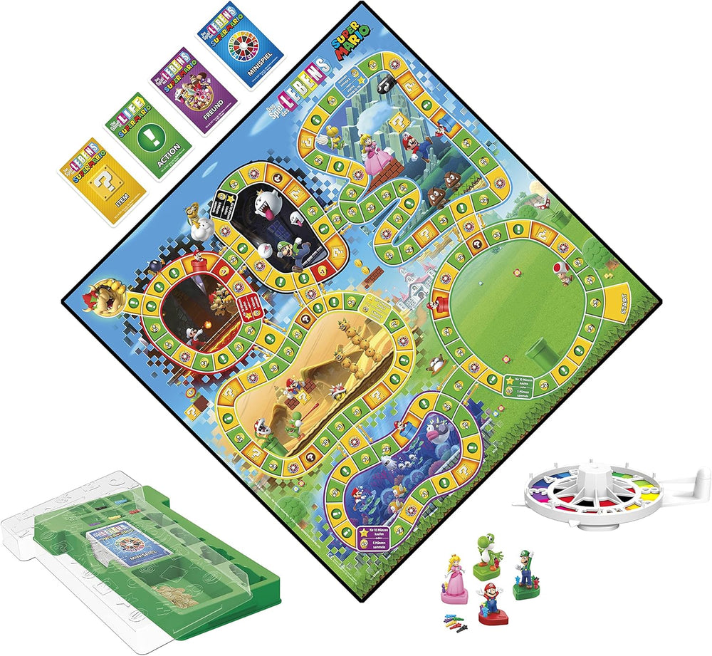Jeu de société Hasbro The Game of Life Super Mario pour les enfants de 8 ans et plus, jouez à des mini-jeux, collectez des étoiles et combattez Bowser