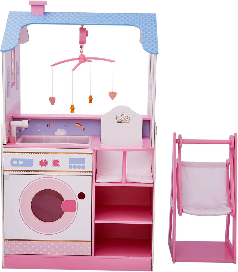 Olivia'S Little World Teamson Kids 18 pouces bébé poupées en bois maison de poupée double face chambre d'enfant TD-11460W Maisons de poupées Naty Shop
