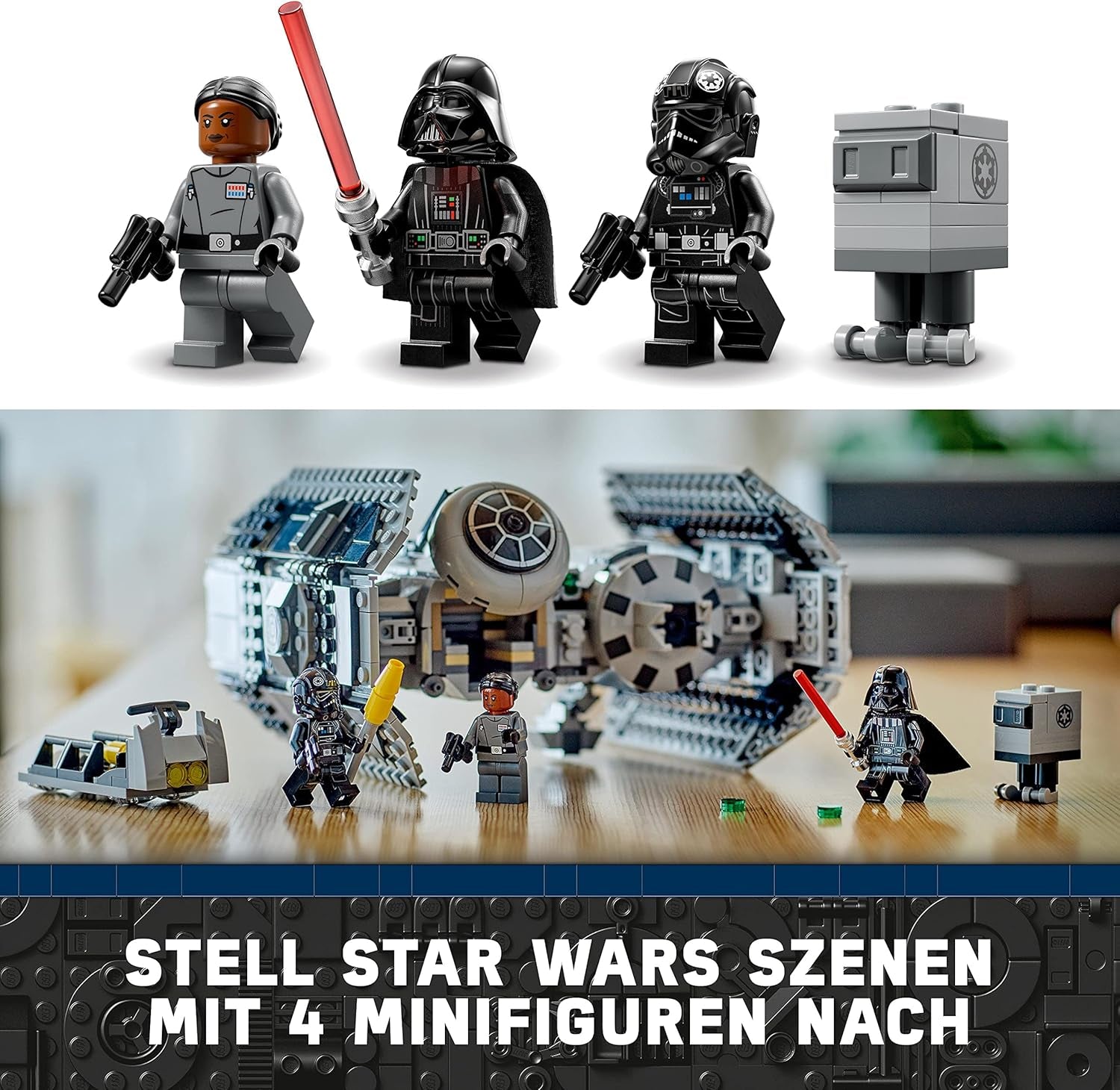 LEGO Star Wars Kit de modèle de bombardier TIE avec figurines de Dark Vador avec sabre laser et droïde Gonk, jouet à construire Starfighter en cadeau 75347 Jeux de construction Besuche an LEGO-Store