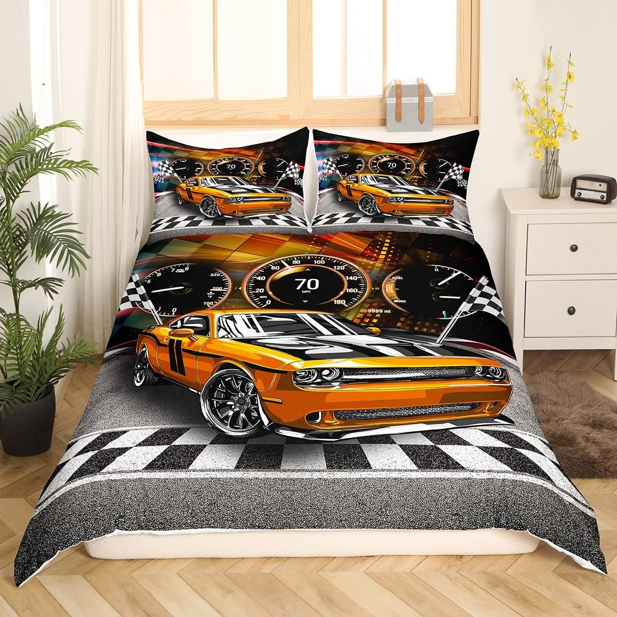 Jungen Cartoon Car Literie 135X200,Kinder Bau Fahrzeuge Tröster Abdeckung Für Kind Kleinkind Teens,Dinosaurier Bettbezug,Traktor Maschinerie Bagger Bettdecke Abdeckung,Lkw Autos Bedtuffen Naty Shop Multi 9 135*200+80*80*1