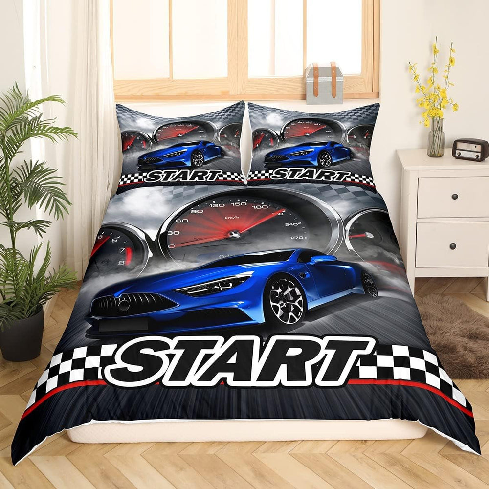 Jungen Cartoon Auto Bedtuchen Set 135X200,Kinder Bau Fahrzeuge Tröster Abdeckung Für Kind Kleinkind Teens,Dinosaurier Bettbezug,Traktor Maschinerie Bagger Bettdecke Abdeckung,Lkw Autos Bedtuchen Naty Shop Multi 5 135*200+80*80*1