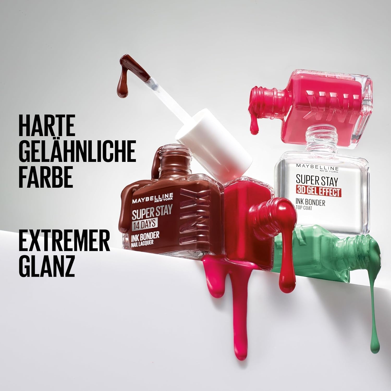 Oja Maybelline New York Super Stay Ink Bonder 130 Powder Rose – ojă de lungă durată pentru unghii puternice și culoare intensă, 12,3 ml