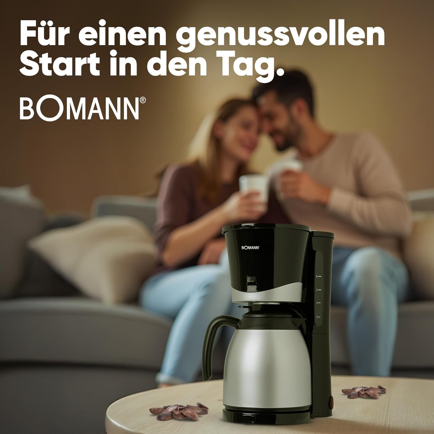 Cafetière Bomann® avec thermos | pour 8 à 10 tasses de café | sans perte de température | cafetière avec filtre | 1 litre | Expresso | Cafetière filtre avec thermos | KA168 noir