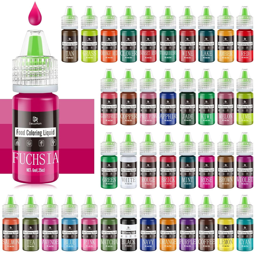 Colorant alimentar lichid, 10 ml Naty Shop 6 ml (set 40 bucati)