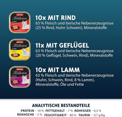 Animonda Vom Feinsten Kitten Variety for Kittens (32 x 100g), nourriture humide sans céréales et sans sucre pour jeunes chats avec des ingrédients 100% frais et carnés.