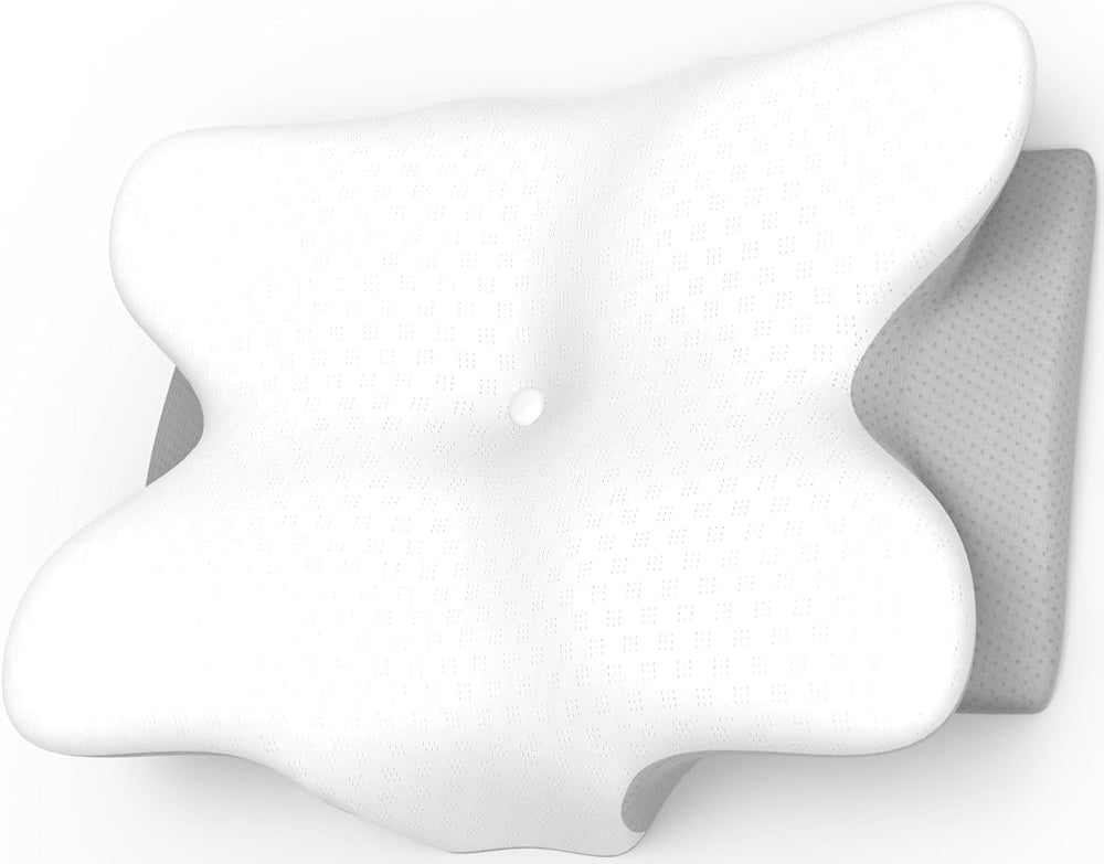 Oreiller Cervical Ergonomique en Mousse à Mémoire de Forme avec Housse Amovible Lavable pour Sommeil Orthopédique, Douleurs Au Cou et Douleurs Abdominales (55X35X13Cm) Naty Shop Oreillers Orthopédiques Cervicaux Gris Taille Standard 55X35X13/10Cm