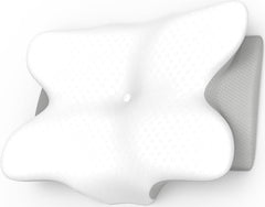 Oreiller Cervical Ergonomique en Mousse à Mémoire de Forme avec Housse Amovible Lavable pour Sommeil Orthopédique, Douleurs Au Cou et Douleurs Abdominales (55X35X13Cm) Naty Shop Oreillers Orthopédiques Cervicaux Gris Taille Standard 55X35X13/10Cm