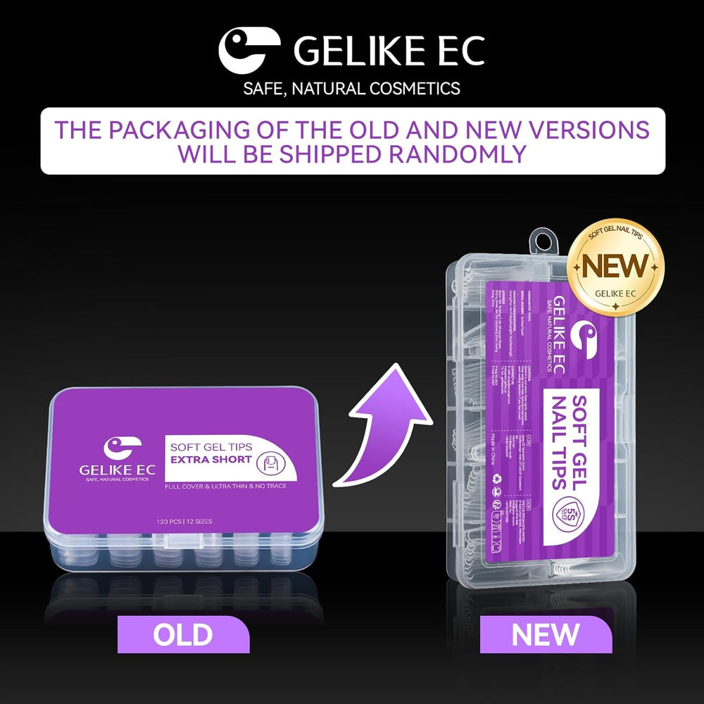 Gelike EC Lot de 120 faux ongles carrés extra courts en résine PMMA pré-polie pour femme, salon, 12 tailles