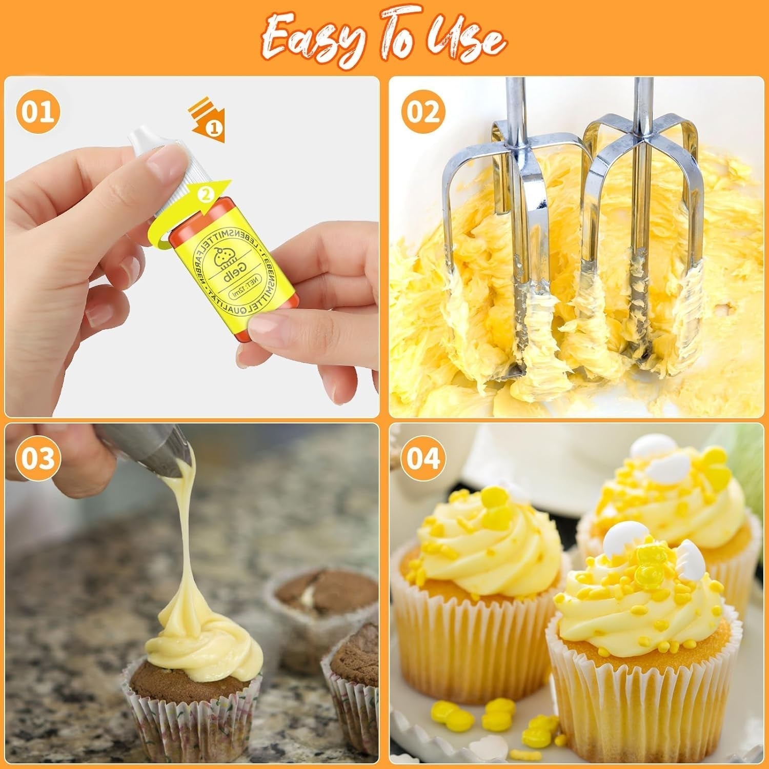 Set de colorants alimentaires liquides 12 x 12 ml Naty Shop