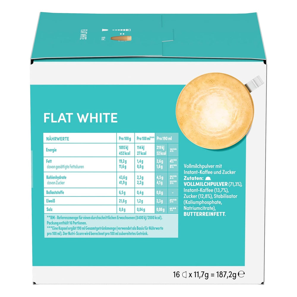 NESCAFÉ DOLCE GUSTO Flat White Kaffeekapseln 3er Pack (3 x 16 Kapseln)