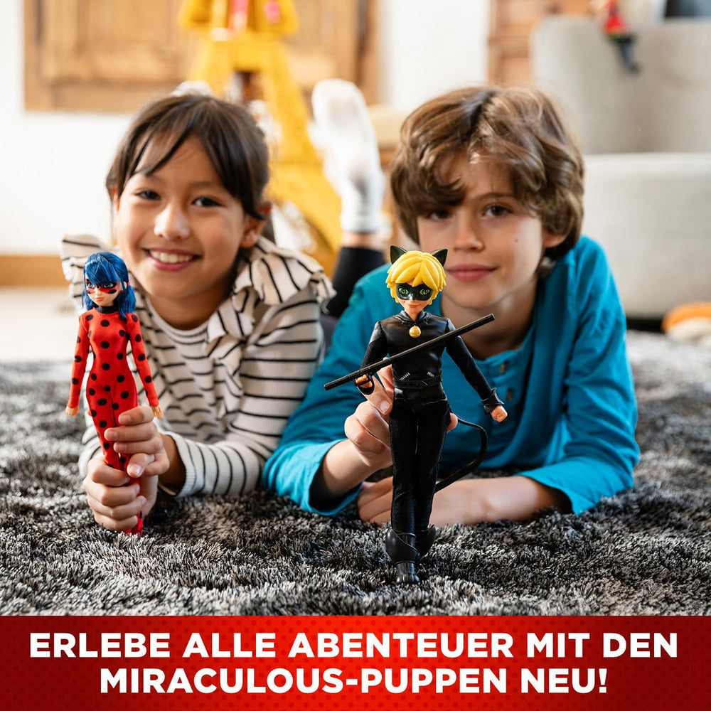 BANDAI - Miraculous Ladybug - Poupée mannequin 26 cm - Motan Noir - Sous licence officielle Miraculous - Poupée articulée Motan Noir - Jouet pour 4 ans et plus - P50002