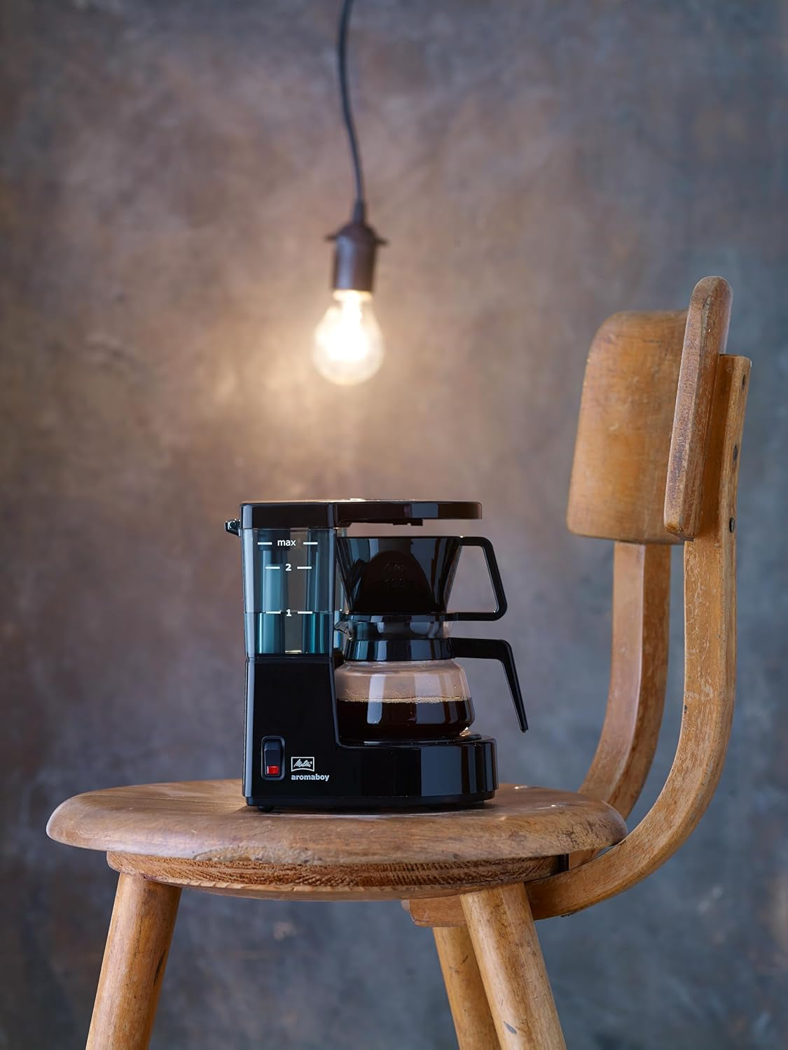 Melitta Aromaboy - petite cafetière avec filtre et carafe en verre, pour jusqu'à 2 tasses de café, noir