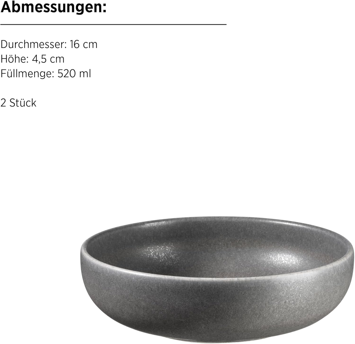 MÄSER Série Unico, service de table pour 2 personnes, intemporel et élégant, service de table en céramique 8 pièces, grès, anthracite