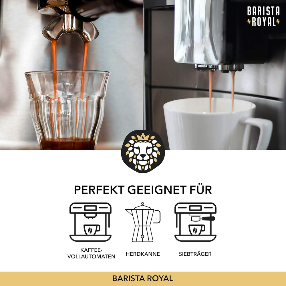 BARISTA ROYAL Espressobohnen 1kg "Amore E Basta Espresso" | Frische Kaffeebohnen direkt gehandelt | 70 % Arabica, 30 % Robusta Espresso ganze Bohnen | Idéal pour les machines entièrement automatiques et Siebträger