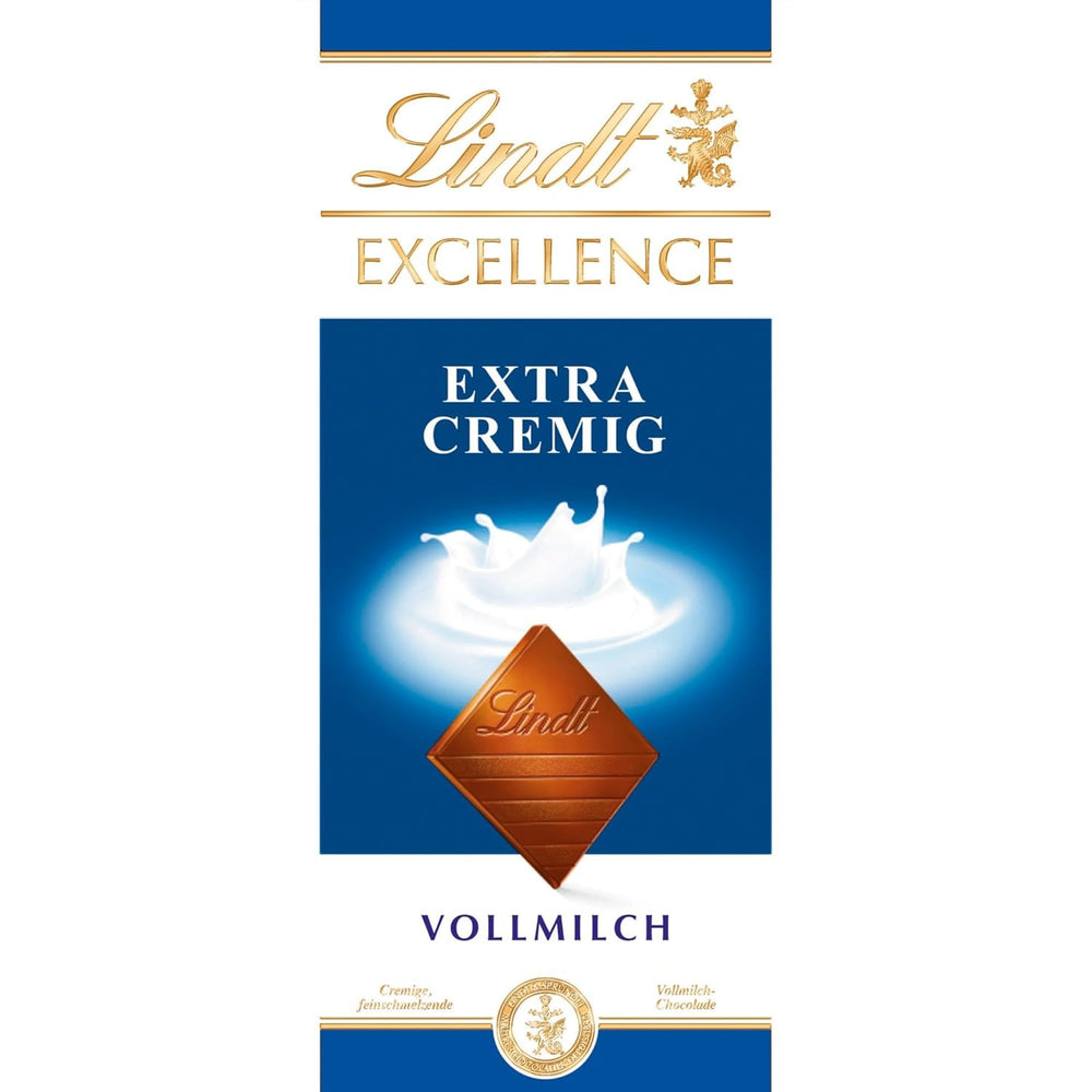 Lindt EXCELLENCE Chocolat au lait extra crémeux | Barre 100g | Chocolat au lait fin et de qualité supérieure au goût crémeux et laiteux | Arôme intense et persistant | Cadeau chocolat