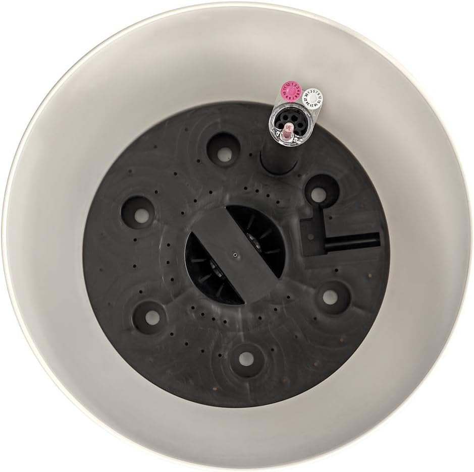 Ghiveci Dehner Mila cu sistem de auto-udare, Ø 30 cm, înălțime 26 cm, plastic, alb