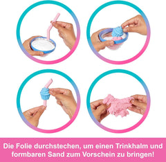 Barbie Pop Reveal Serie Set aus Modepuppe und Zubehör, Treat-Serie, Cool Cupcake Design mit Haustier, 8 Überraschungen inklusive Farbwechsel, JFY61