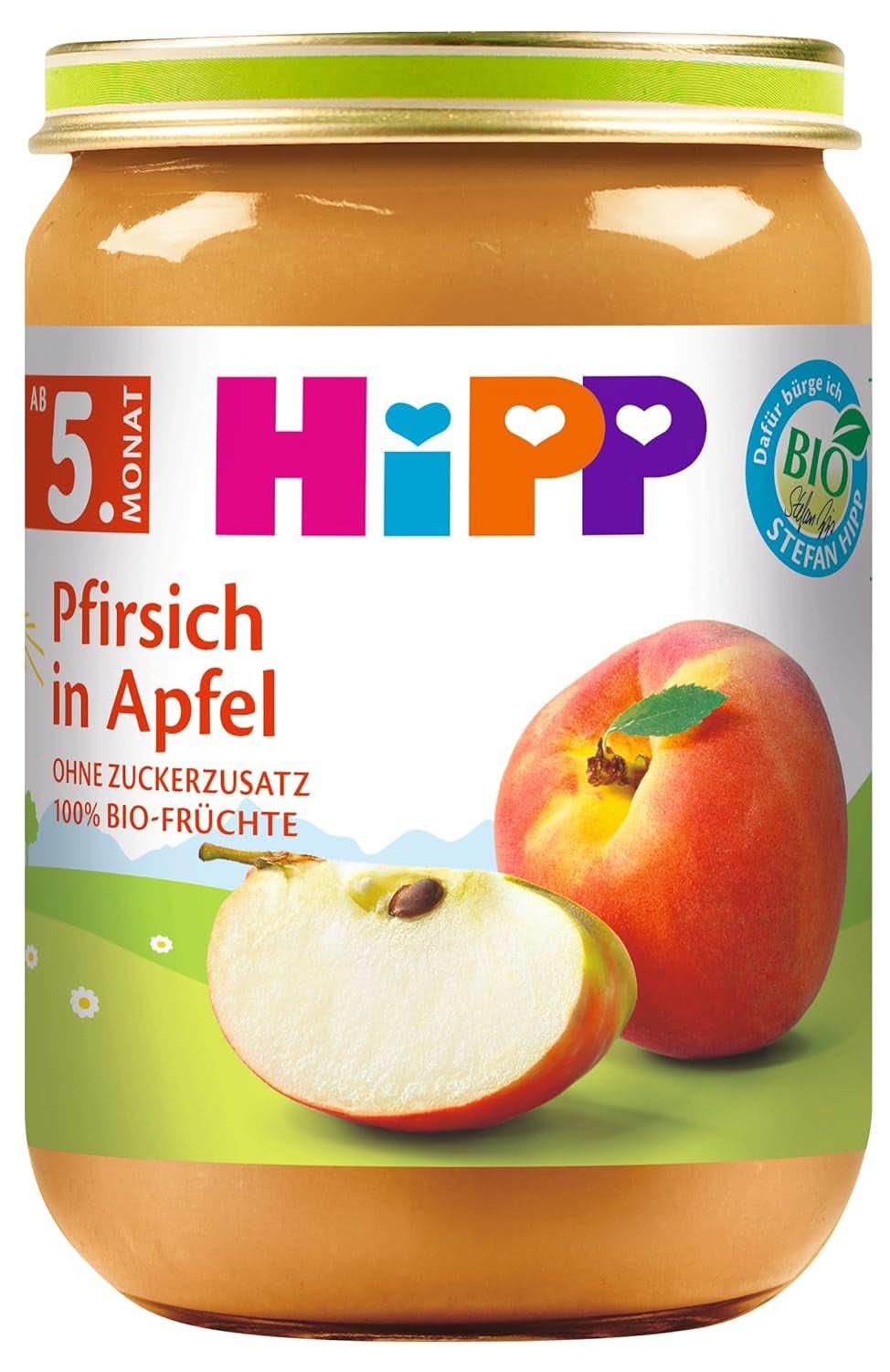 Hipp Pour les Petits Gourmets, Nectarines aux pommes et mangues, sans sucre ajouté, 6 X 190 grammes Mère et Enfant Naty Shop 6 x 190 grammes Pêche et pommes