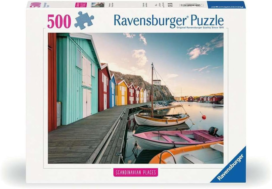 Ravensburger Puzzle 12000847, Lieux scandinaves - Hangars à bateaux à Smøgen, Suède - Puzzle de 500 pièces pour adultes et enfants à partir de 12 ans Puzzle Naty Shop Titre par défaut