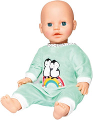 Heless 1181 - Strampler für Puppen im Pinguin Pünktchen Design, aus Softvelours mit hochwertiger Bestickung, Größe 28 - 35 cm