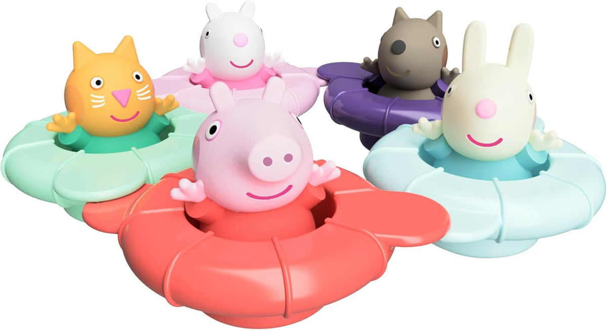 Tomy Toomies Peppa's Pool Party - 5 gobelets à anneaux de connexion avec 5 jouets pour bébé Peppa Pig & Friends Water Squirter - Jouets de bain +18 mois - Jouets de bain et jouets de piscine pour bébé Bebe Naty Shop Toys Default Title