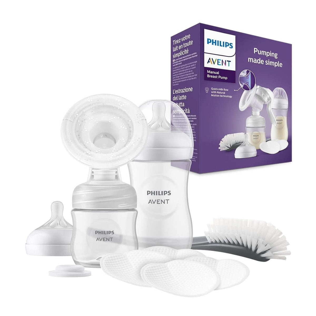 Philips Avent Handmilchpumpe - Einfaches Abpumpen, Mit Natural-Motion Technologie, Bpa-Frei (Modèle SCF430/01) Accessoires transparents Alimentation et allaitement Bebe Naty Shop Starter Set