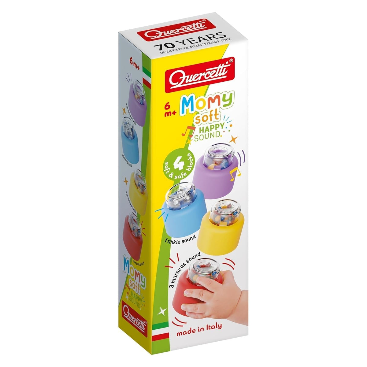 Quercetti - 4144 Momy Soft Happy Sound 4pcs jouet en plastique souple pour les tout-petits Bebe Toys Naty Shop titre par défaut