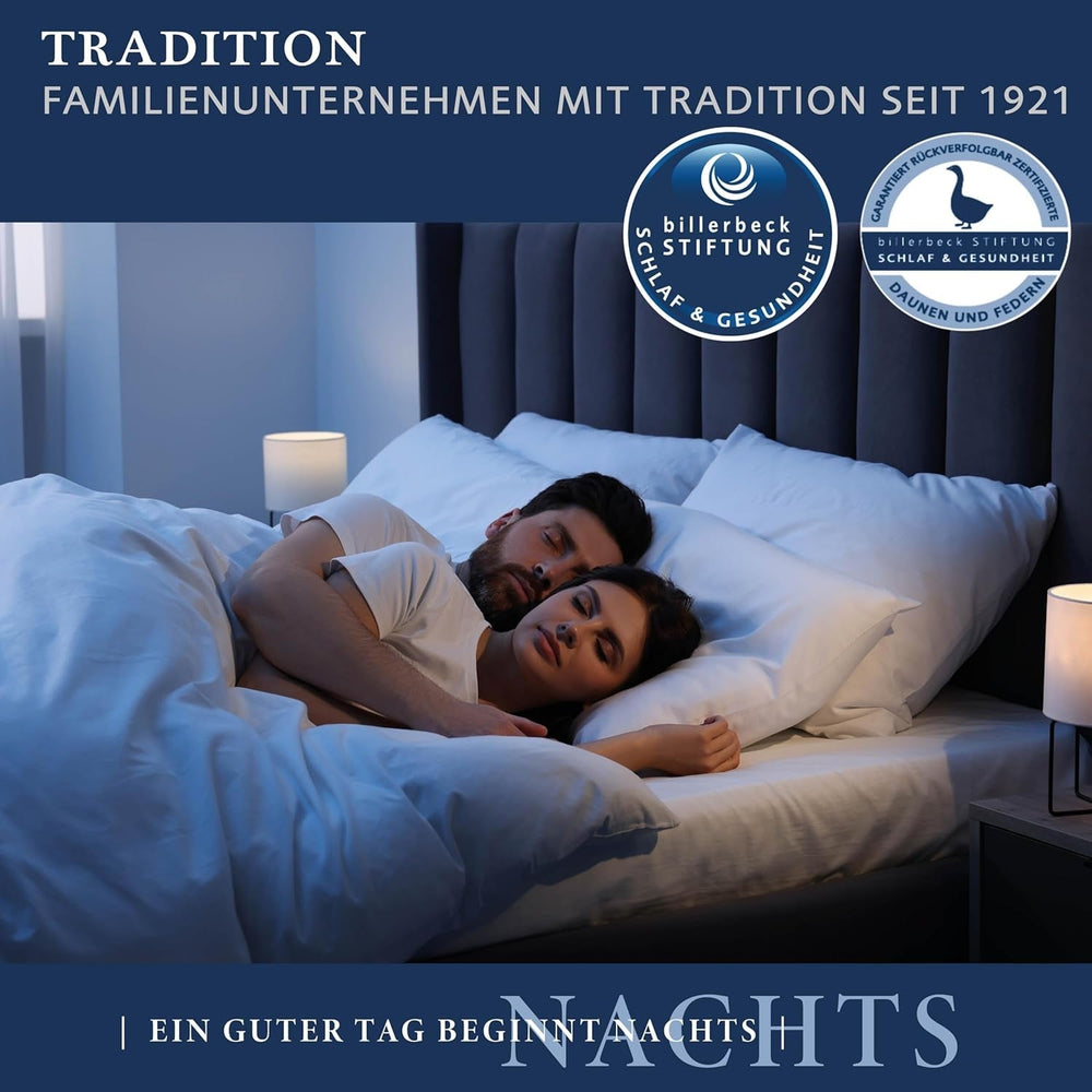 Couette duvet Billerbeck Martina® - Couette 135 X 200 Cm - Couette toutes saisons - Convient aux personnes allergiques - 90% duvet d'oie, 10% plumes d'oie - Couettes et couettes blanches Naty Shop