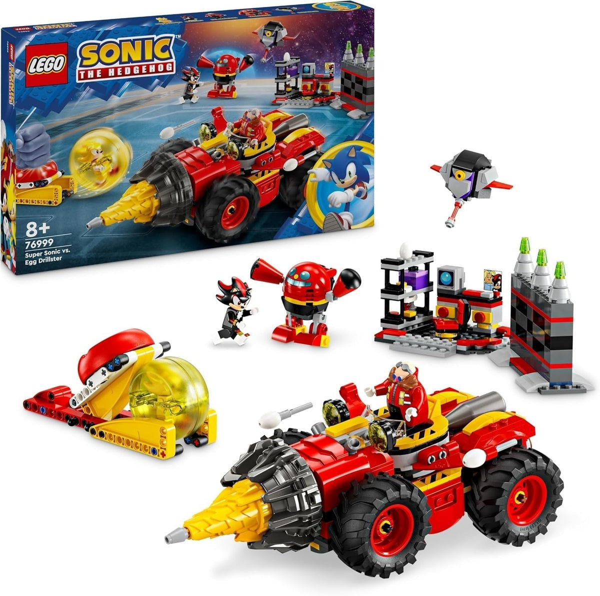 LEGO Sonic le Hérisson Super Sonic contre. Ensemble de jeu vidéo Egg Drillster Adventure, cadeau pour enfants, ensemble Shadow et Dr Eggman pour garçons et filles de 8 ans, 76999 ensembles de construction Besuche den LEGO-Store Default Title