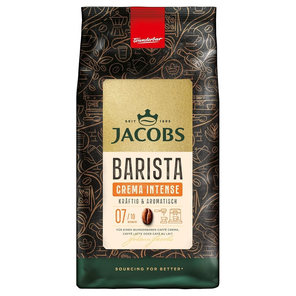 Jacobs Barista Cream Intense Coffee Beans 1kg - Intense, chocolat noir et noix de pécan, grains de café Arabica et Robusta Naty Shop 1 Kg Cream Intense