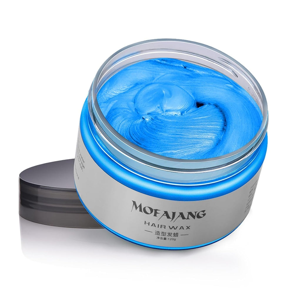 Cire de coloration capillaire temporaire Pommade naturelle, formule végétale lavable pour hommes et femmes, cire de teinture capillaire mate pour fête, cosplay et Halloween, teinture capillaire sans graisse, 120 g (violet) Naty Shop Coloration capillaire bleu