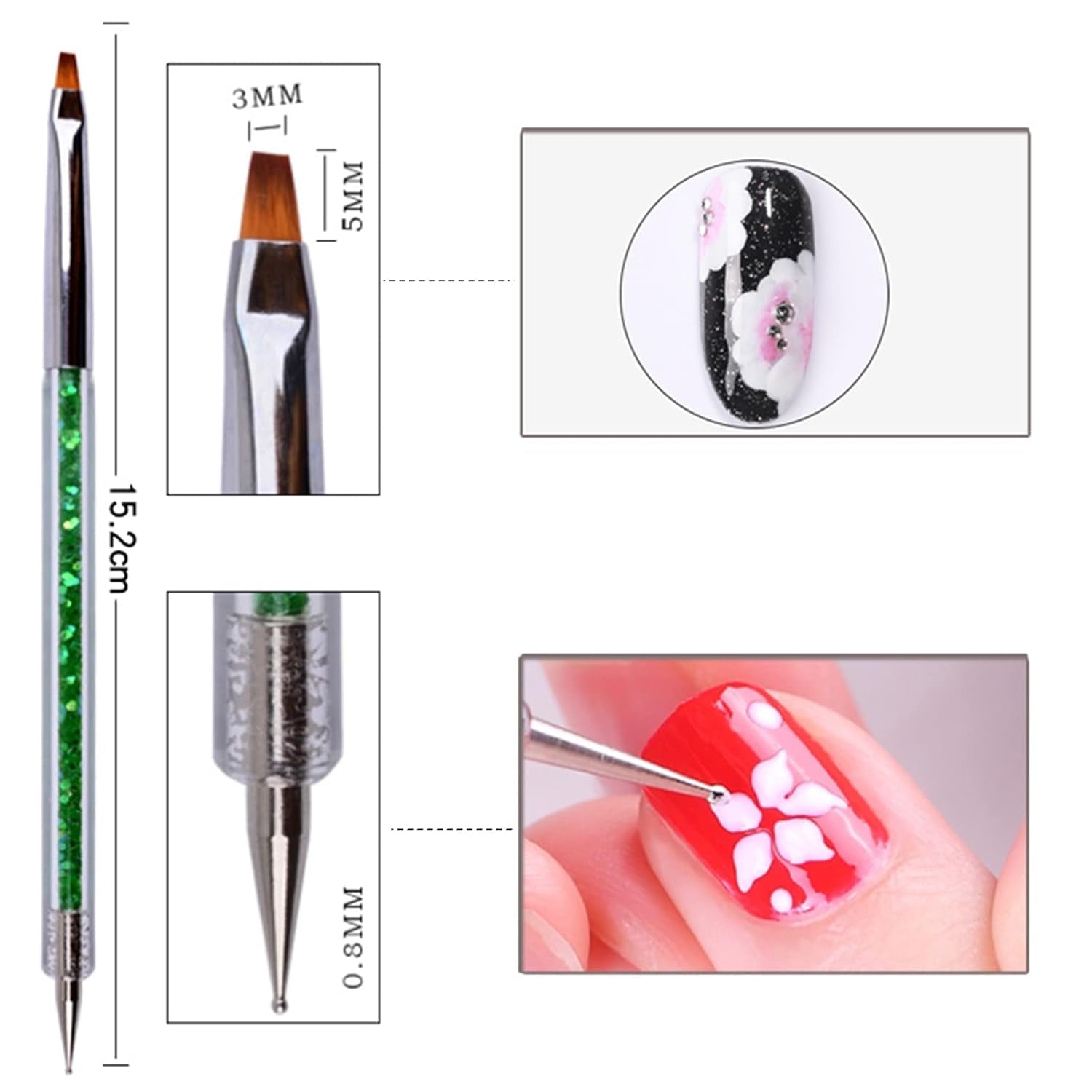 Nagel Art Fineliner Pinsel[5 Stück],Nagel Art Liner Pinsel,Professionel Detail Pinselset,Nagellack Pinsel,Pour Nail Art Design Painting Salon,Nageldesign Nagel Fußpflege
