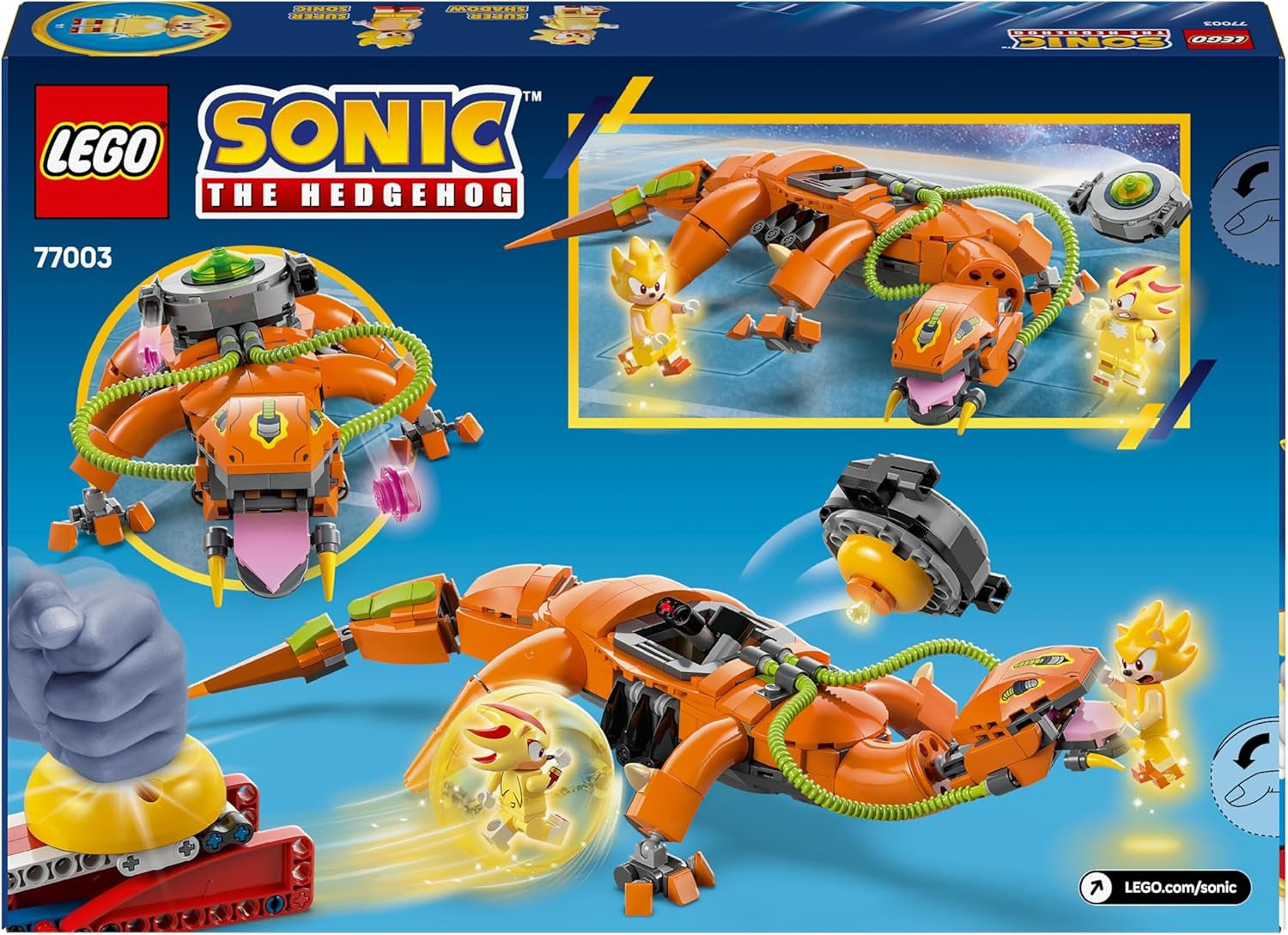LEGO Sonic l'hérisson Super Shadow contre. Biolizard, jouet de joueur, cadeau pour garçons et filles, ensemble de jeu à collectionner pour enfants et fans de jeux vidéo, avec figurines de personnages 77003 Jeux de construction Besuche den LEGO-Store